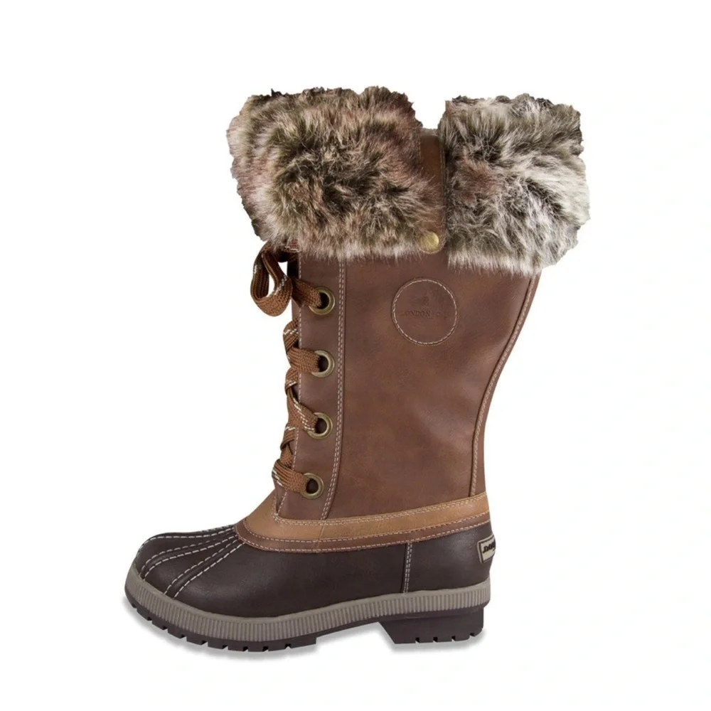 NWT London Fog Brown and Tan Women's Boots Sz 8